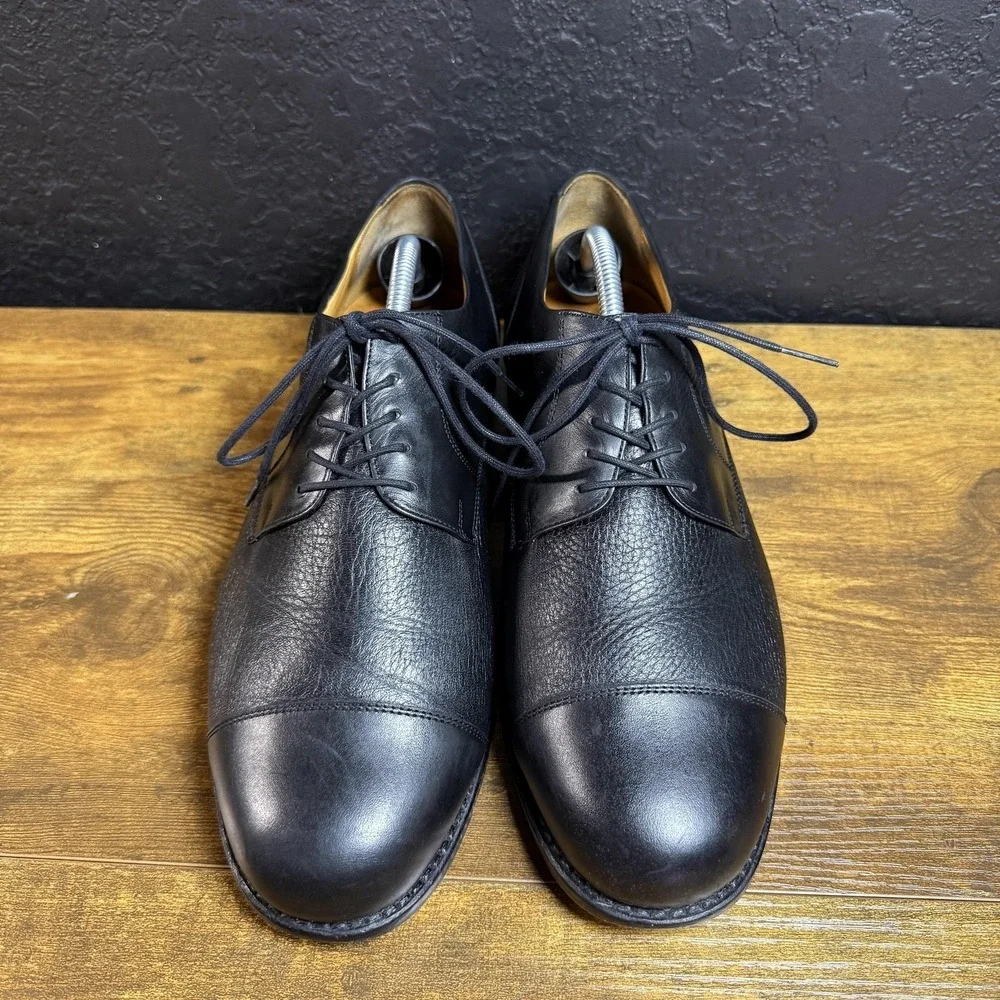 Johnston & Murphy Handcrafted Black Leather Cap Toe Oxford‎ Mens Size 11